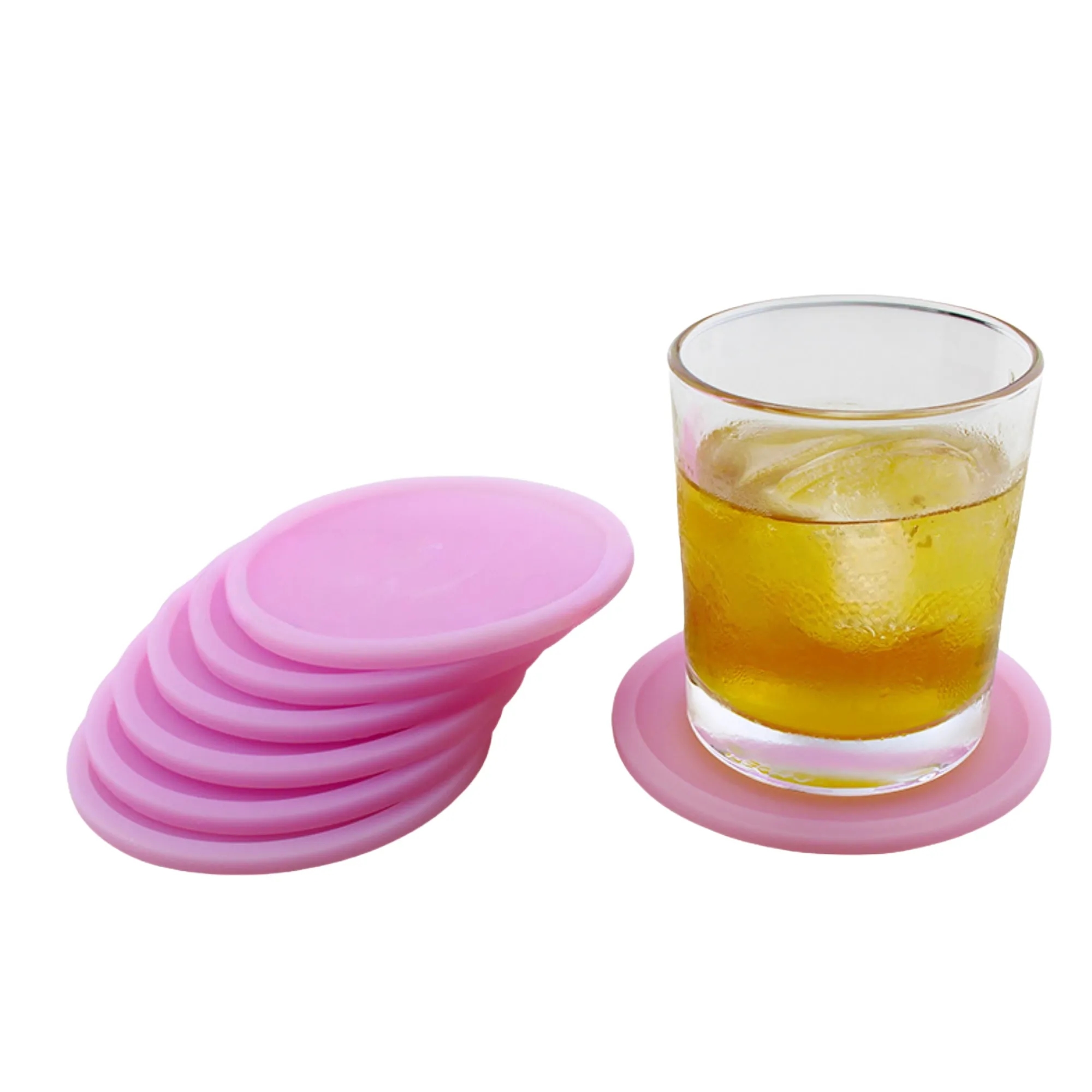 Round Silicone Coasters luminous Coffee Heat Insulation Pads 2