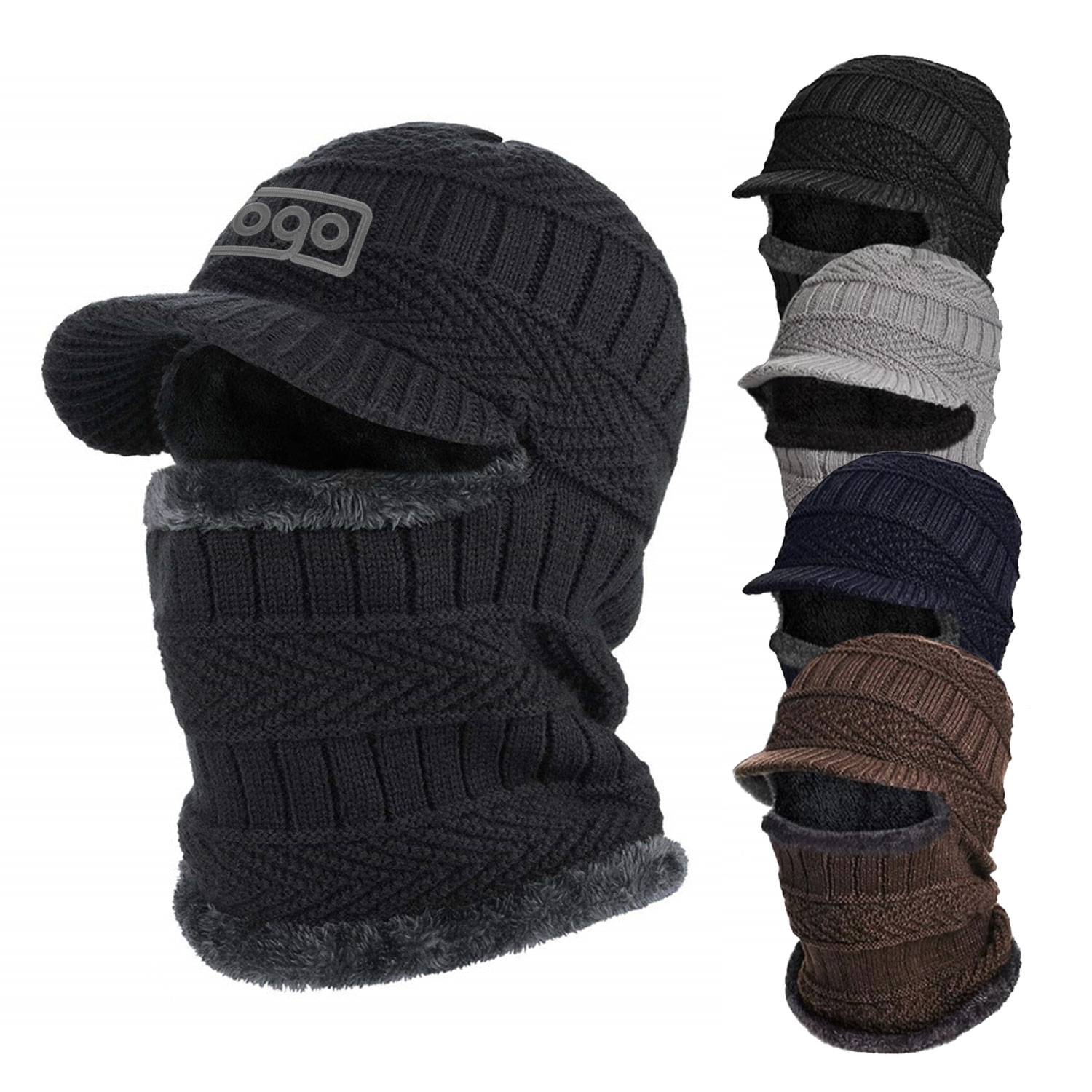 Men's Winter Knit Hat with Fleece Lining, Scarf & Ear Cover 8