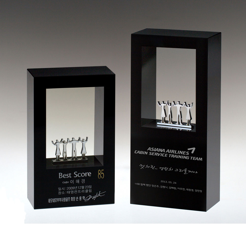 Teamwork Black Optic Crystal Award Small. 1