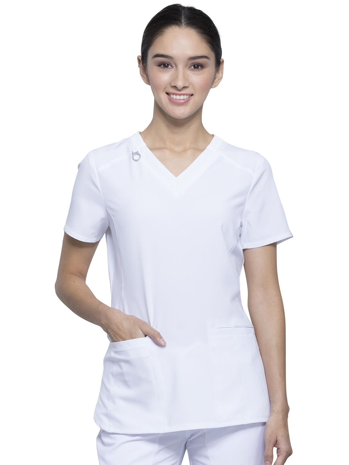Infinity - Women's 2 Pocket Princess Seams V-Neck Top 41