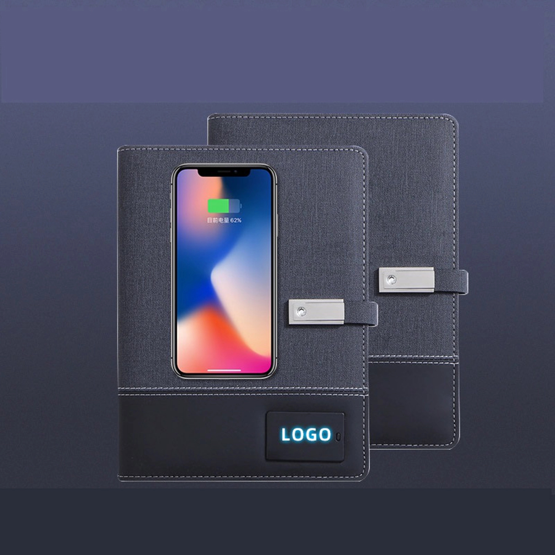 6000 mAh Wireless Charging Power Bank Notebook with LED Logo 3