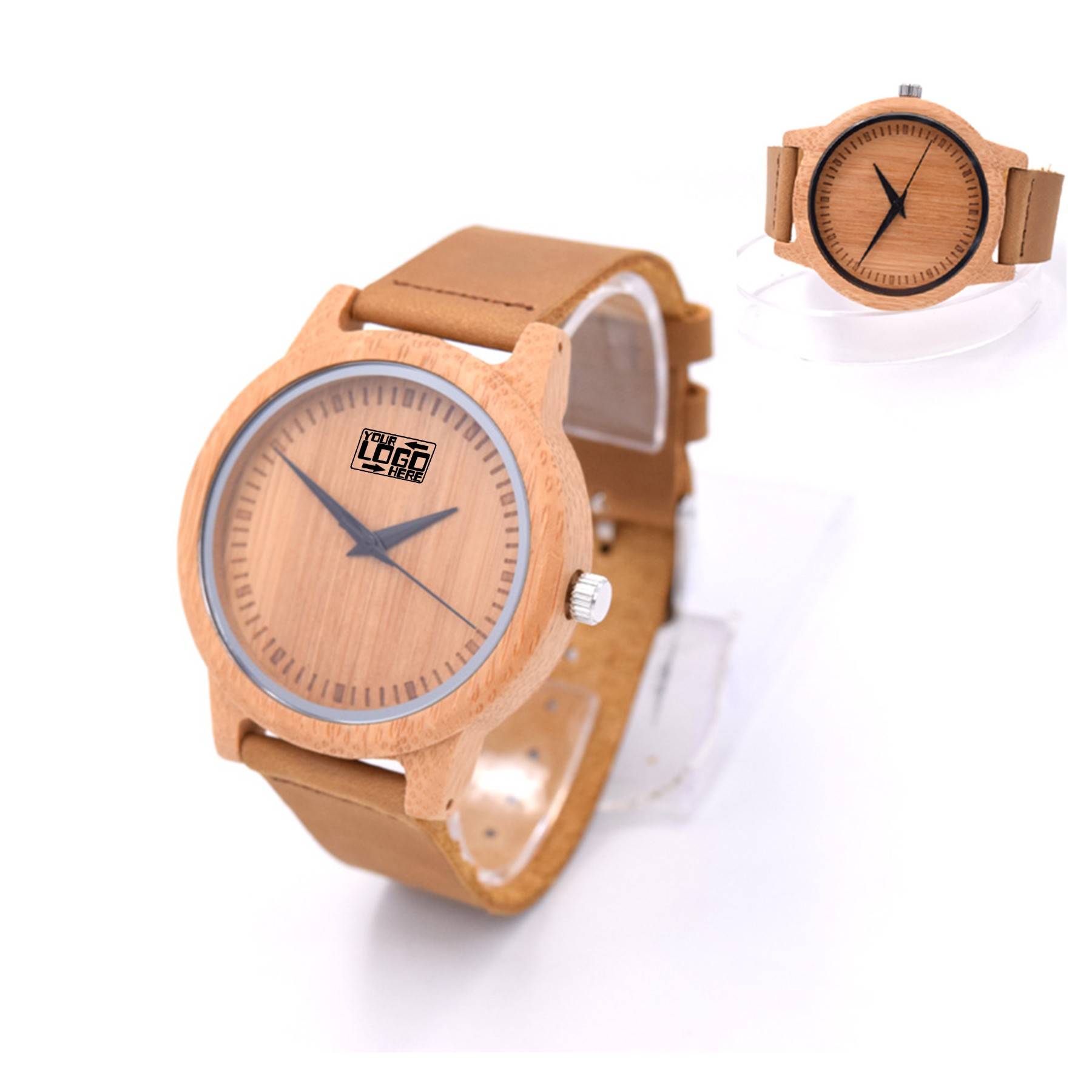 Bamboo Watch with Leather Strap 2
