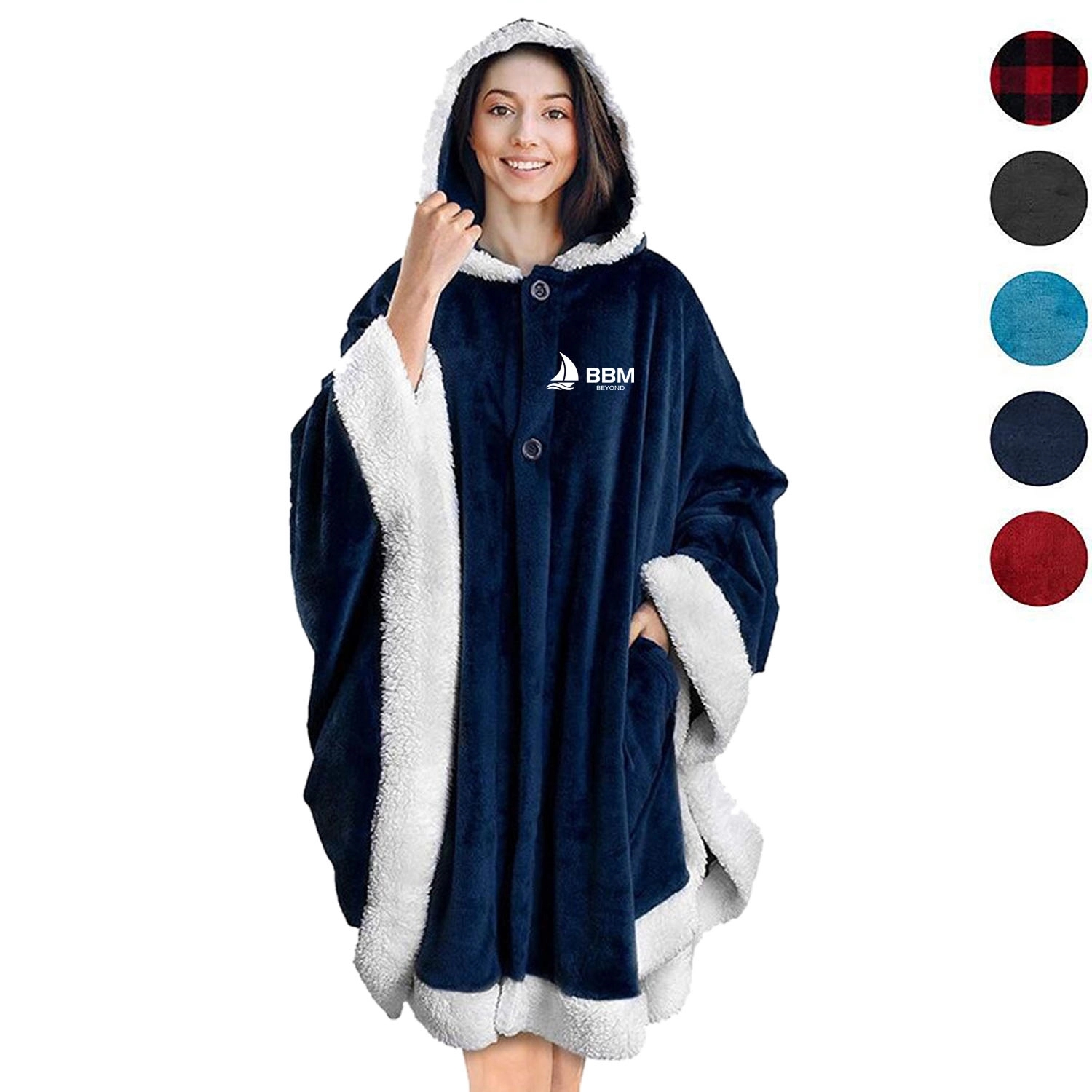 Hooded Cloak Casual Golden Velvet Slacker Blanket 2