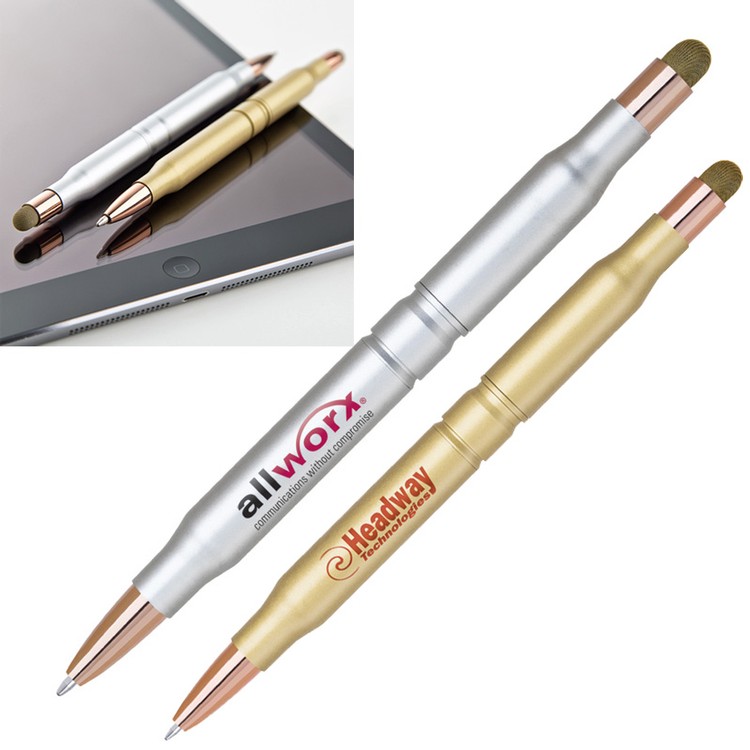 2 in 1 Bullet Ballpoint Pen with Fiber Cloth Capacitive Stylus 1