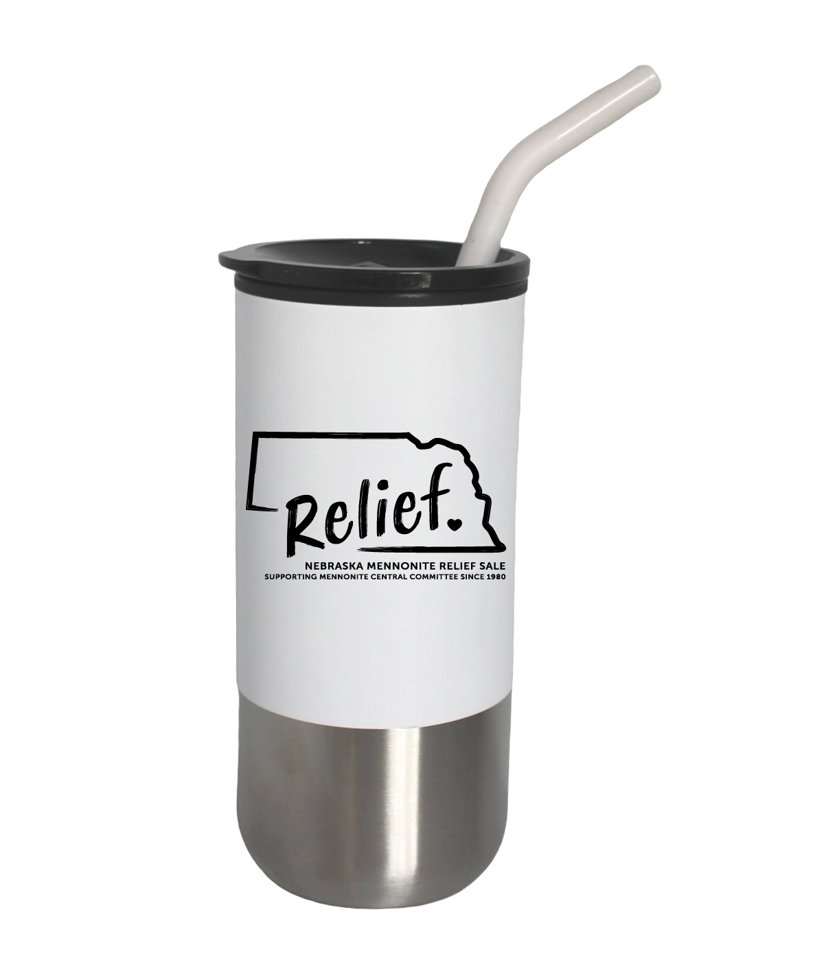 18oz. Double Wall Stainless Steel Mug w/Straw 4