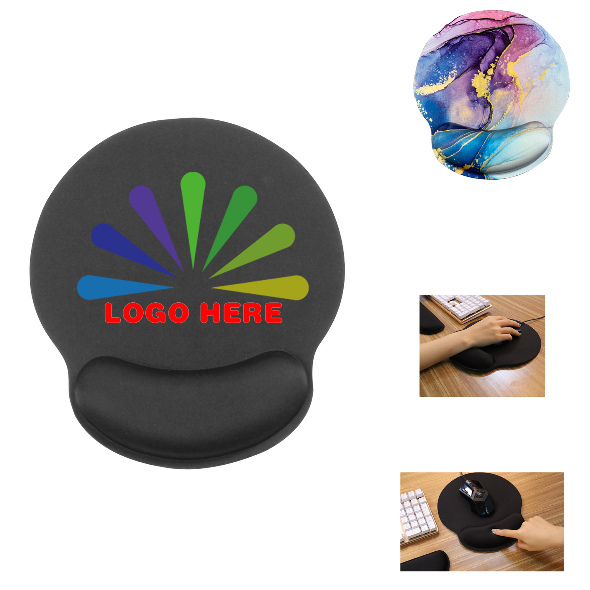 MOQ50 Memory Foam Full Color Mouse Pad with Wrist Support 3