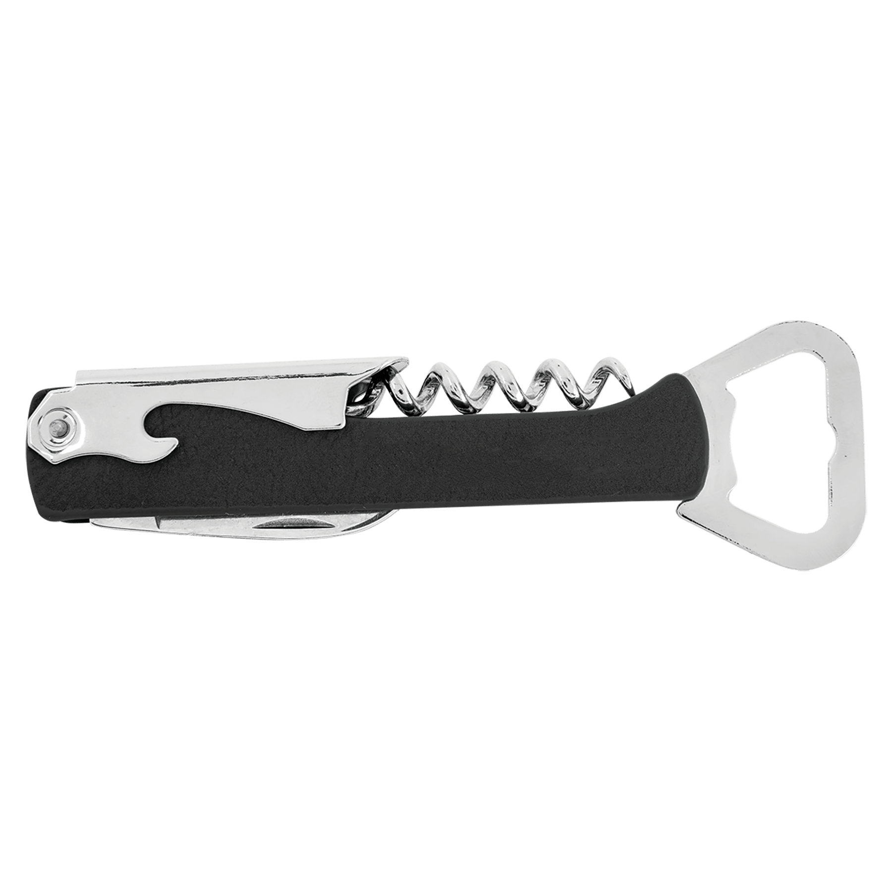 Black/Silver Leatherette Wine Bottle Opener 2