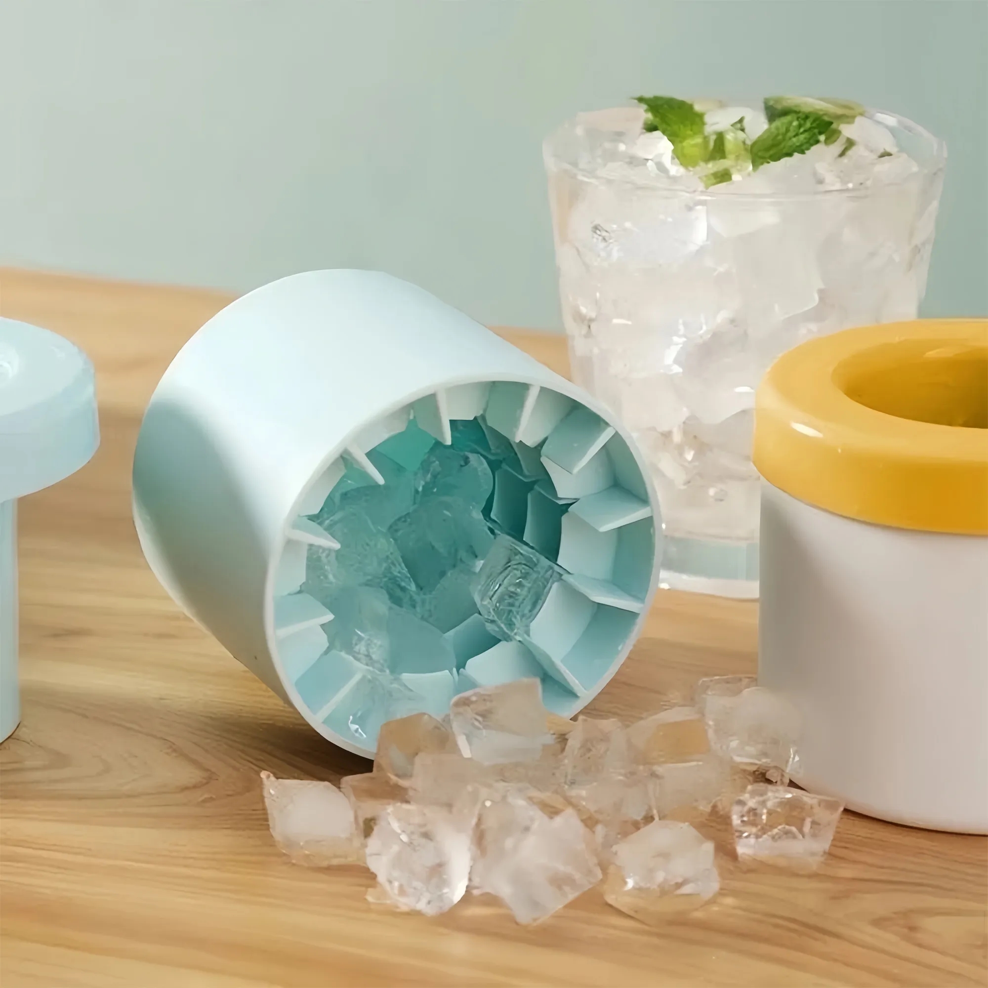 3D Cylindrical 40-cell Silicone Ice Cube Cup 5