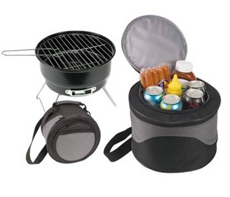 Promotional Portable Mini Charcoal BBQ Grill with Cooler Bag 2
