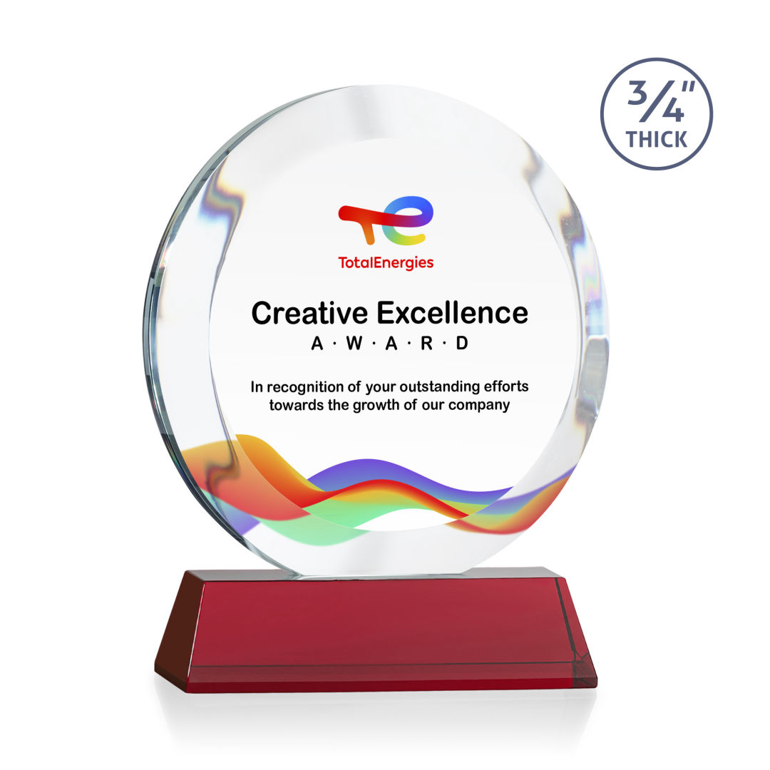 Gibralter VividPrint™ Award on Newhaven Base - Red 8