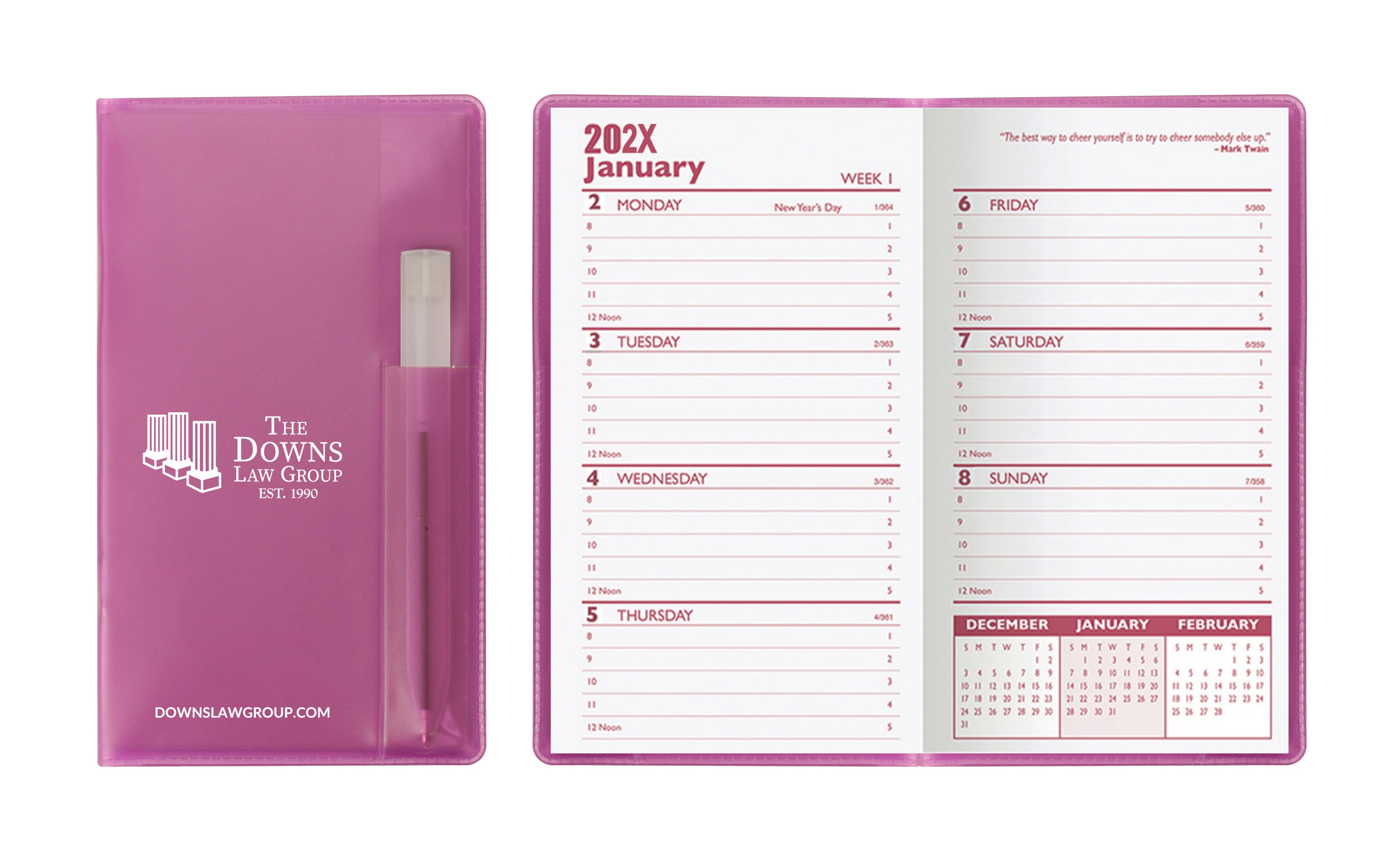 Translucent Vinyl Cover Weekly Planner with Flat Clear Pen 2