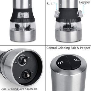 2 In 1 Electric Salt And Pepper Mill Grinder With Adjustable Grind Level 8