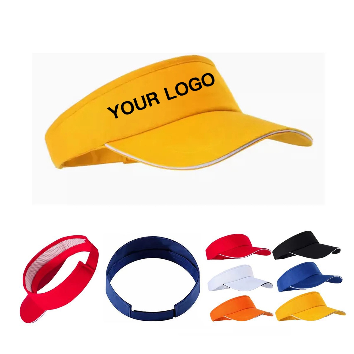 Poly Cotton Sports Visor with Adjustable Strap 2