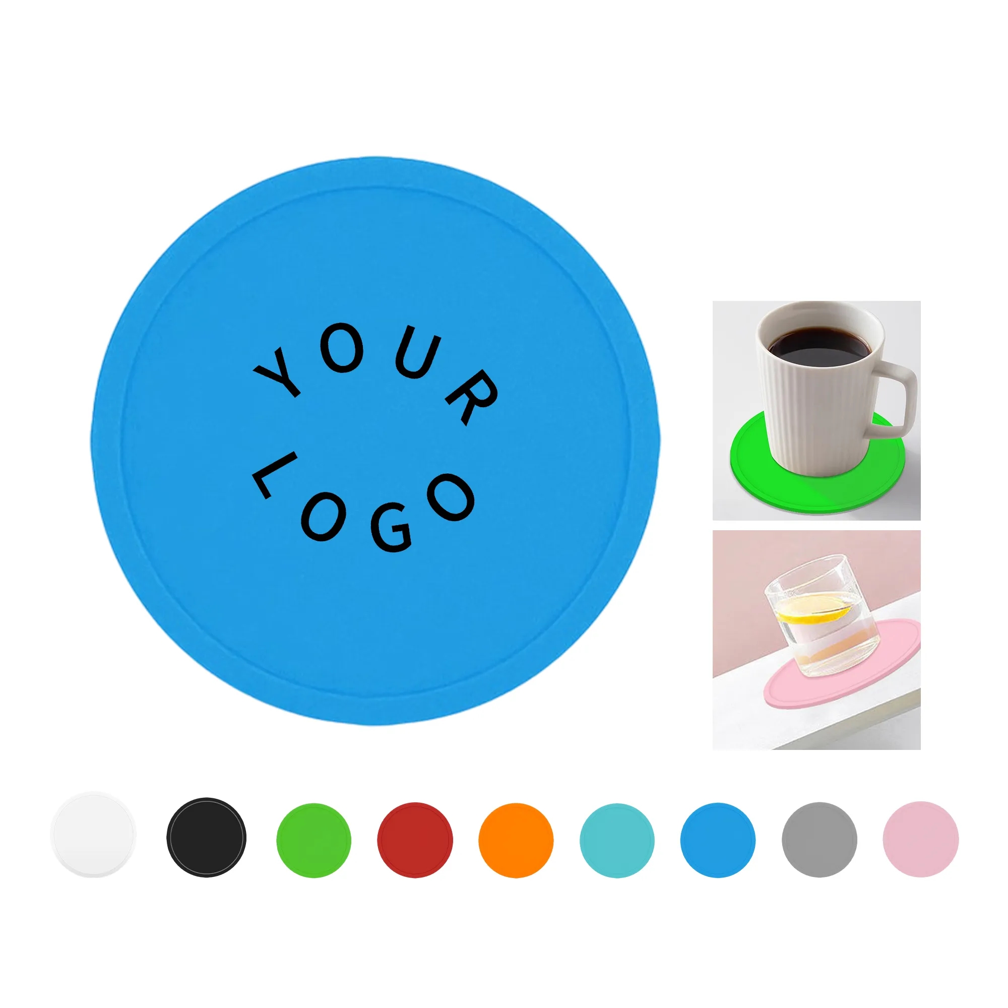 Round Heat Resistant Non-Slip Silicone Coasters for Drinks 2