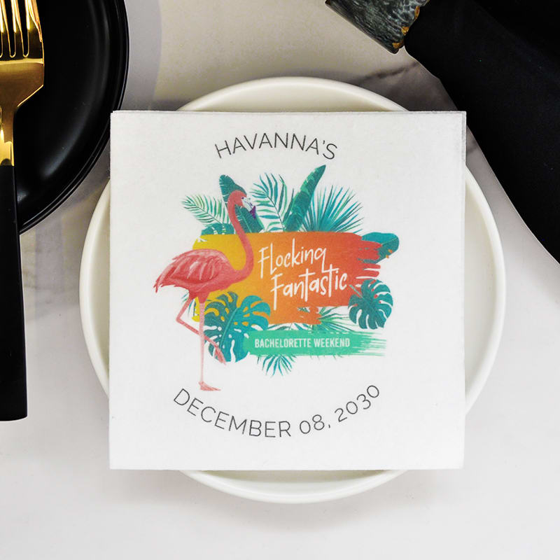 Large Print Full Color Linen-Like Beverage Napkins 41