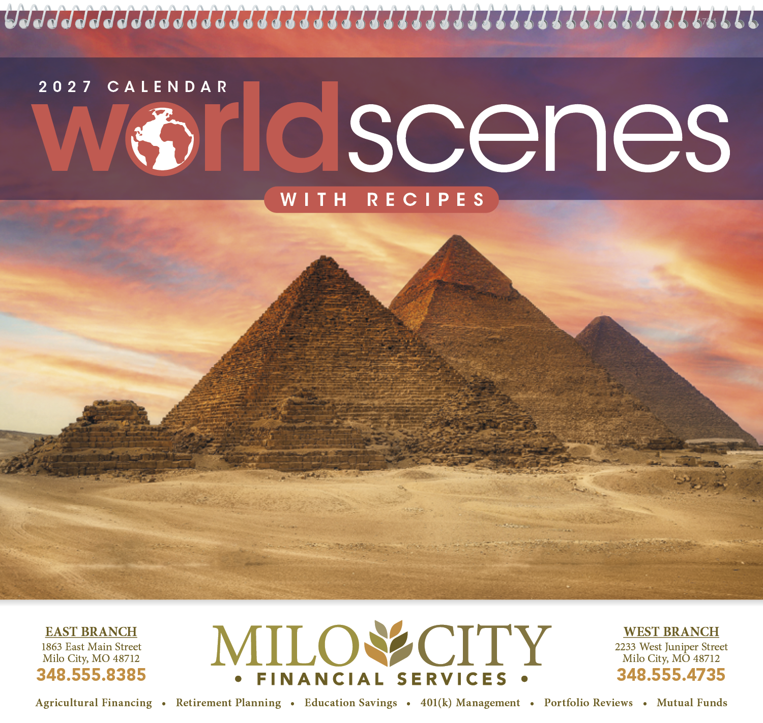 Triumph® Calendars World Scenes with Recipe Calendar 85
