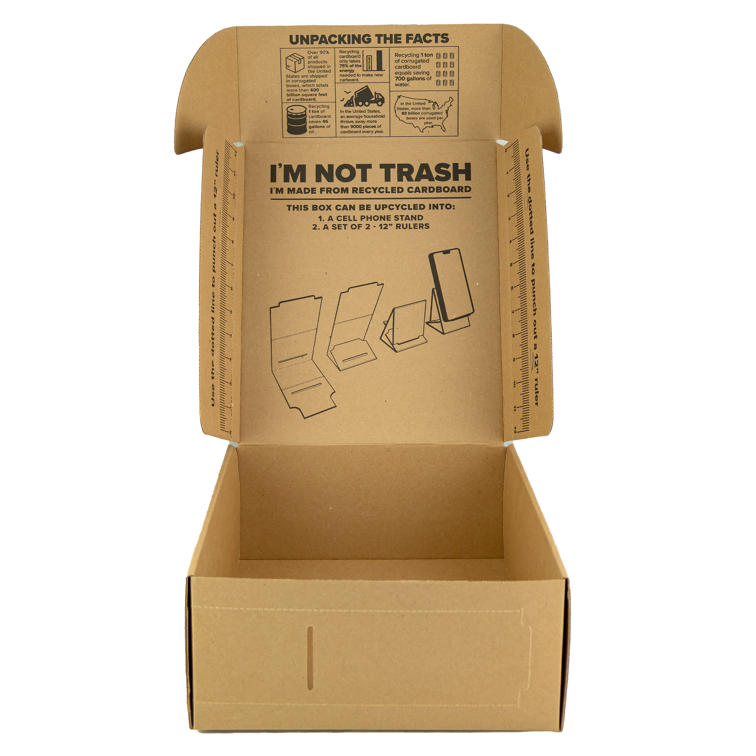 Corrugated Box Made From Recycled Material, promotional household item with logo imprint 3
