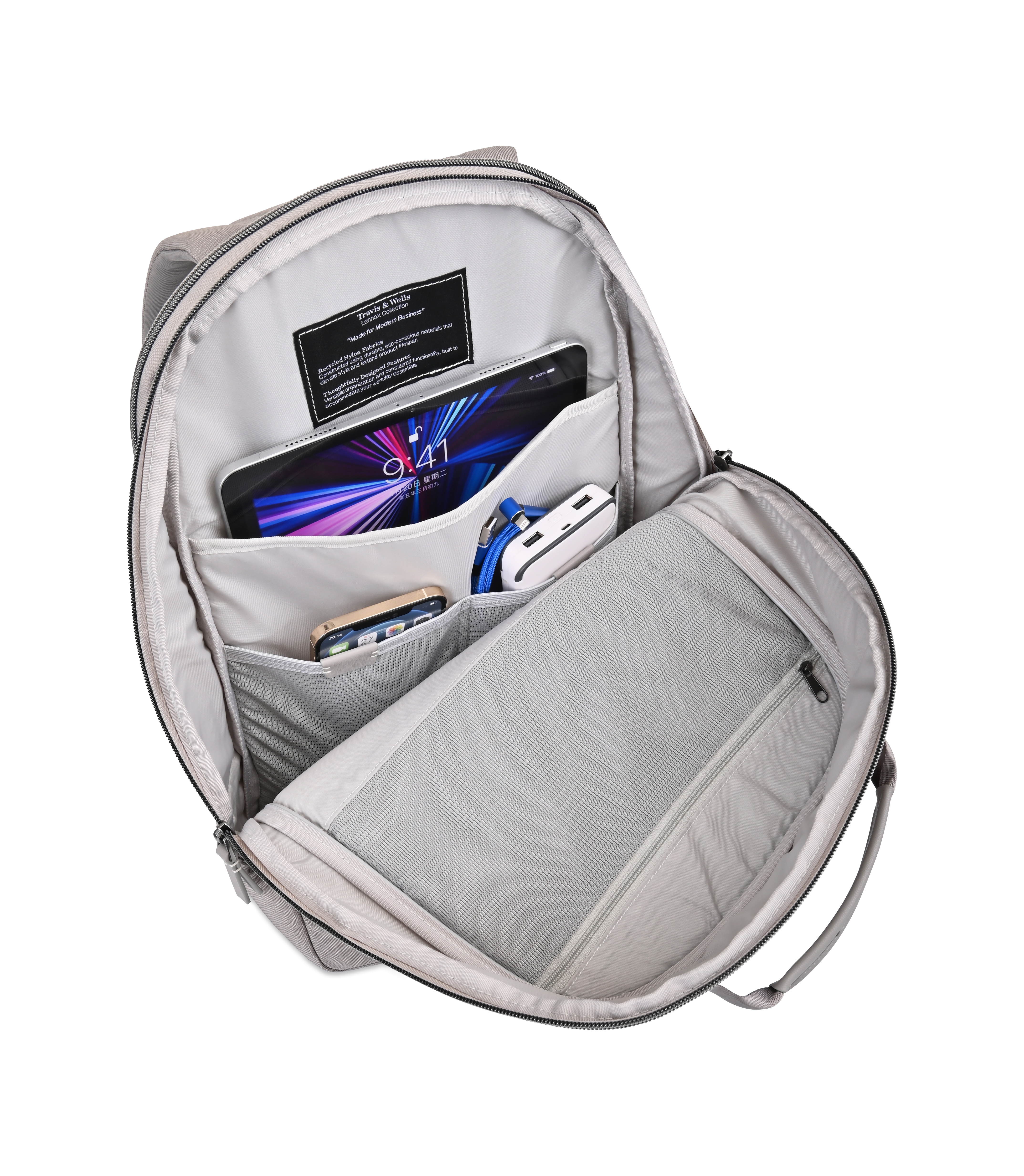 Travis & Wells® Lennox Recycled Nylon Laptop Backpack 2