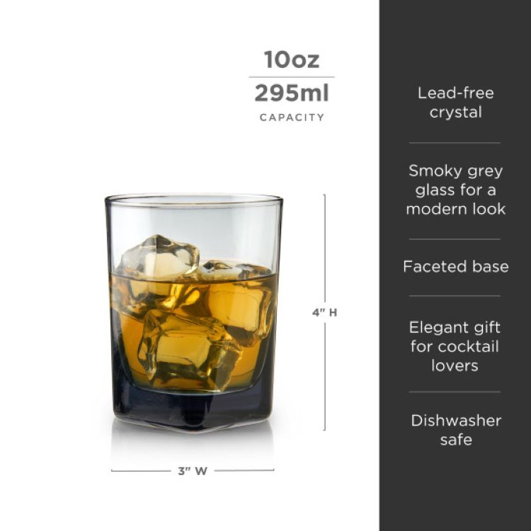 Viski® Smoke Double Old Fashioned Glass, set of 2 6
