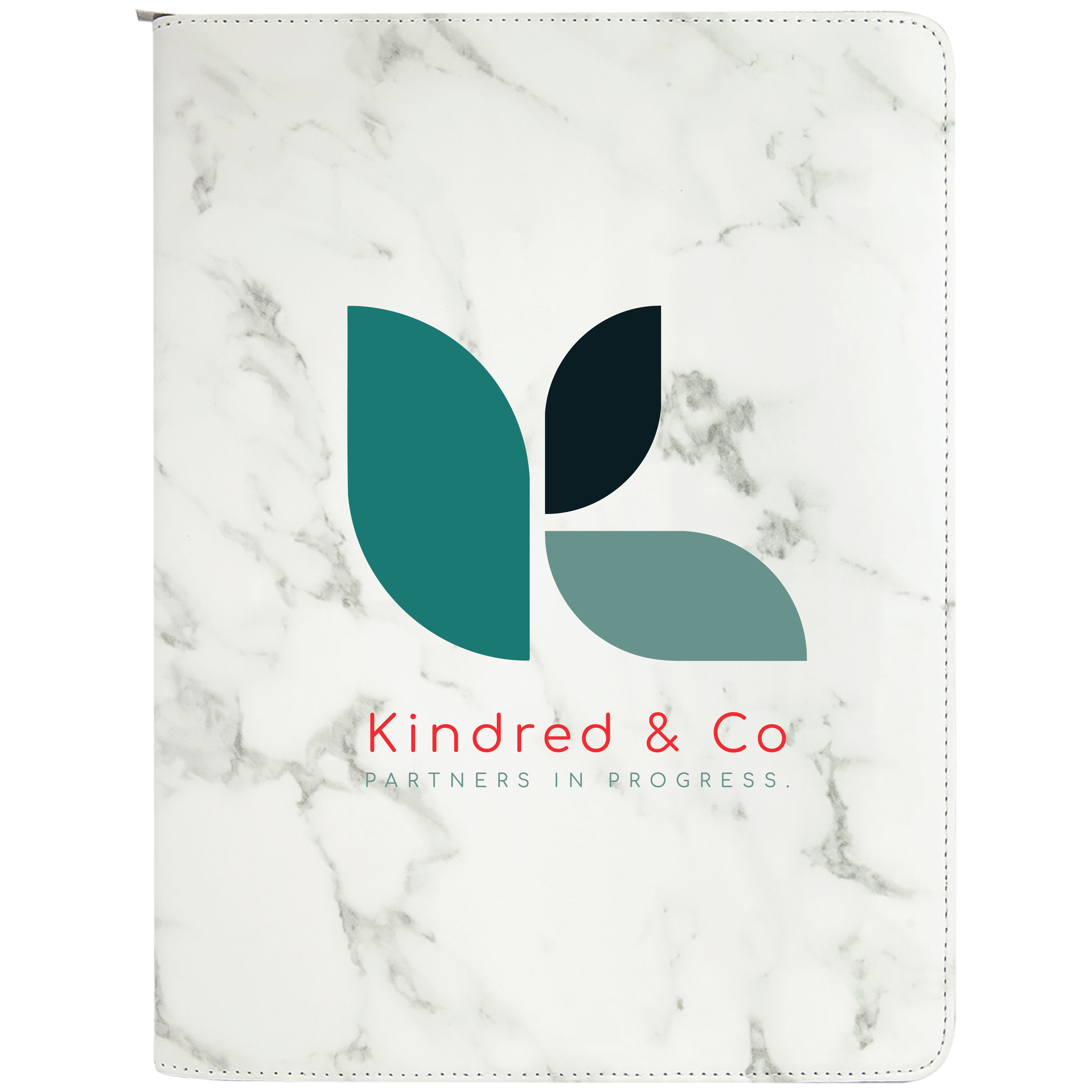 9 1/2" x 12" Leatherette Marble Portfolio with Zipper 4