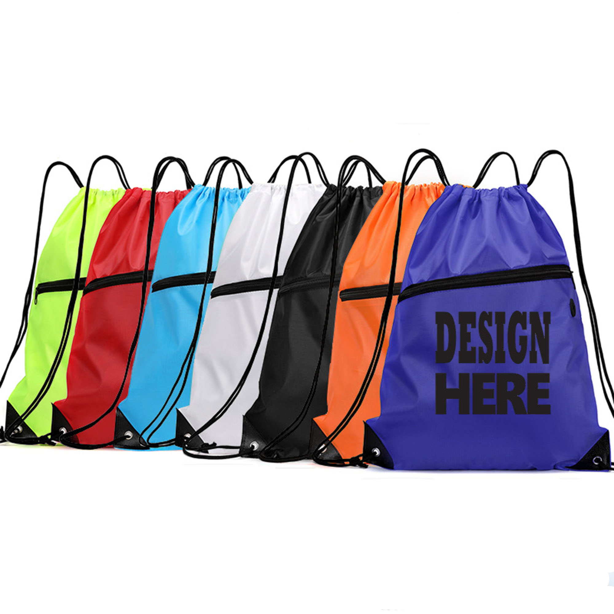 Zippered Oxford Drawstring Sports Backpack 1