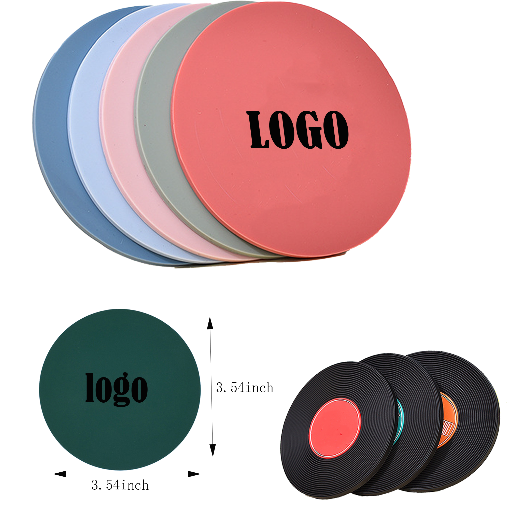 Full Color Waterproof PVC Coaster For Drink MOQ50 2