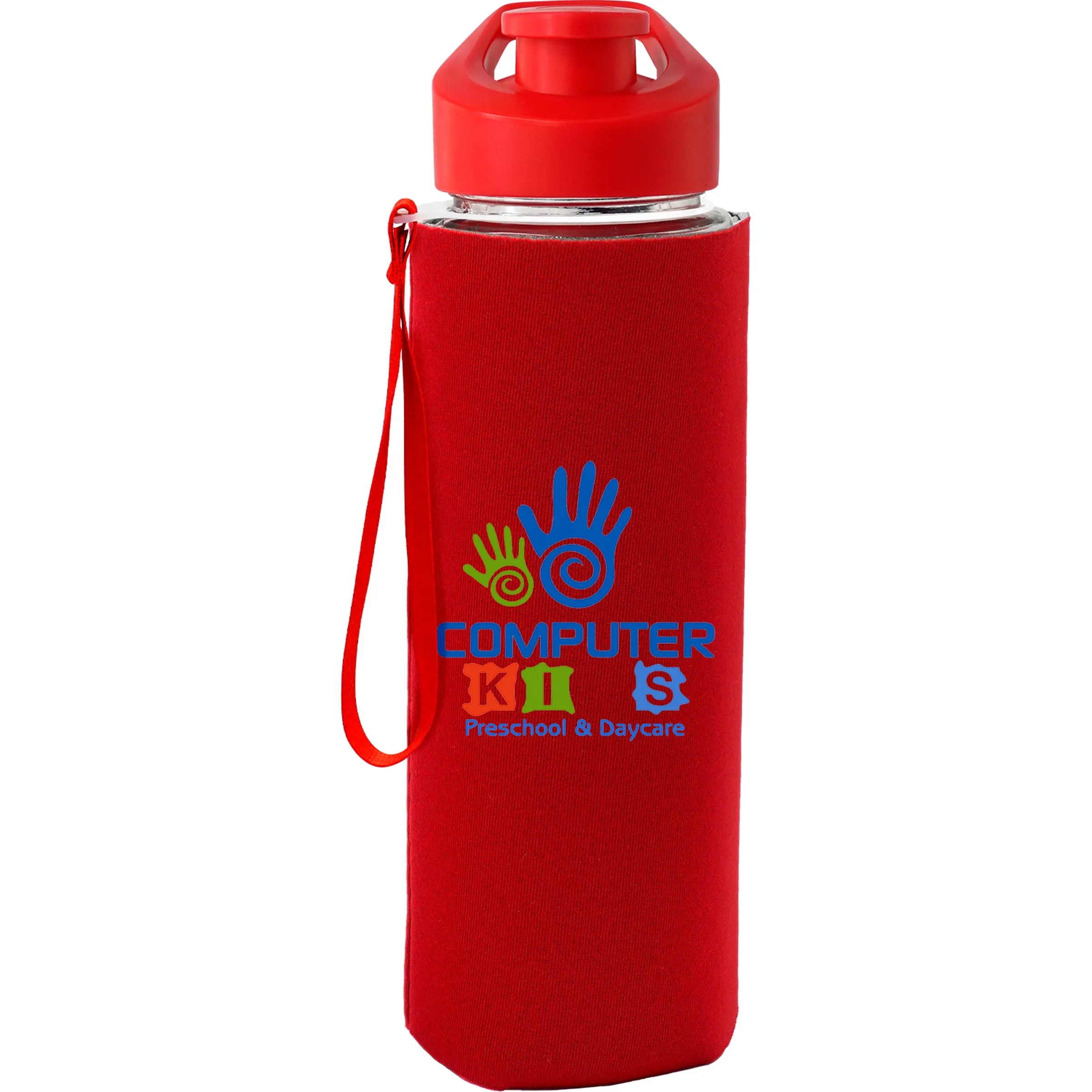 Easy Pour 22 oz Frosted Glass Sleeve Lanyard Bottle 3