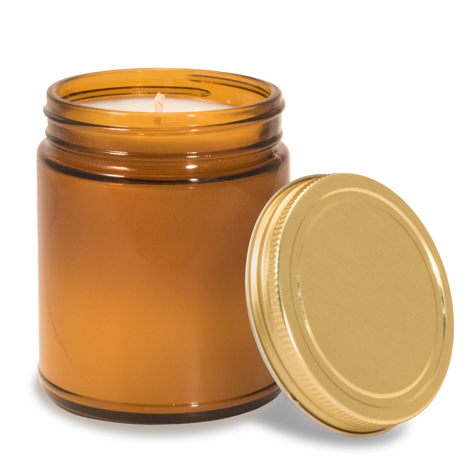 8 oz Amber Apothecary Jar Candle with Lid