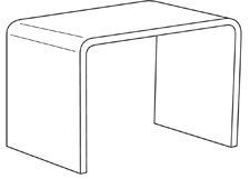 Long Acrylic Riser 14"h x 21"w x 14"d