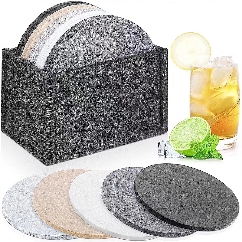 High Quality Round Felt Drink Coasters 6