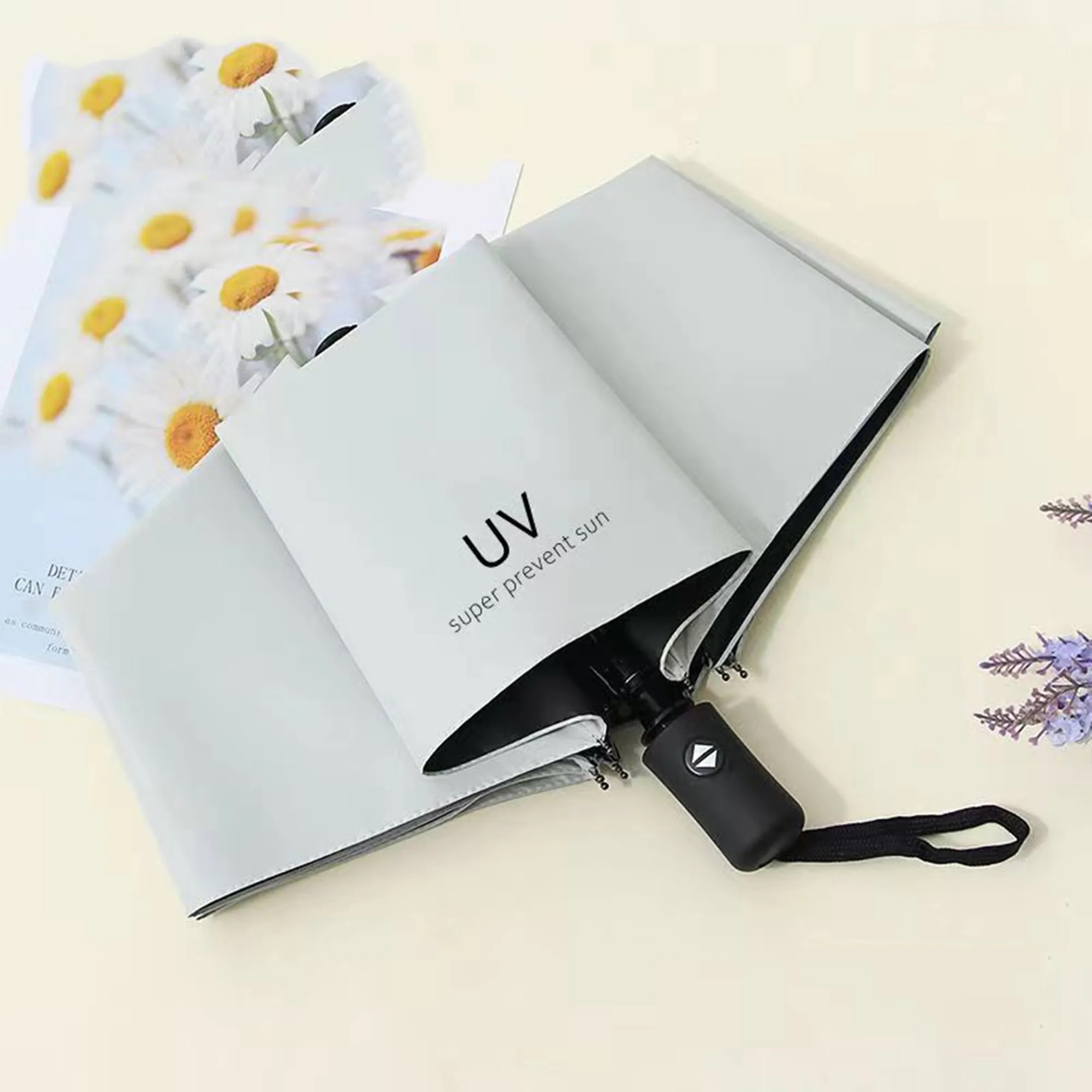 Auto Open UV Umbrella - 8-Rib Sun & Rain Proof 6
