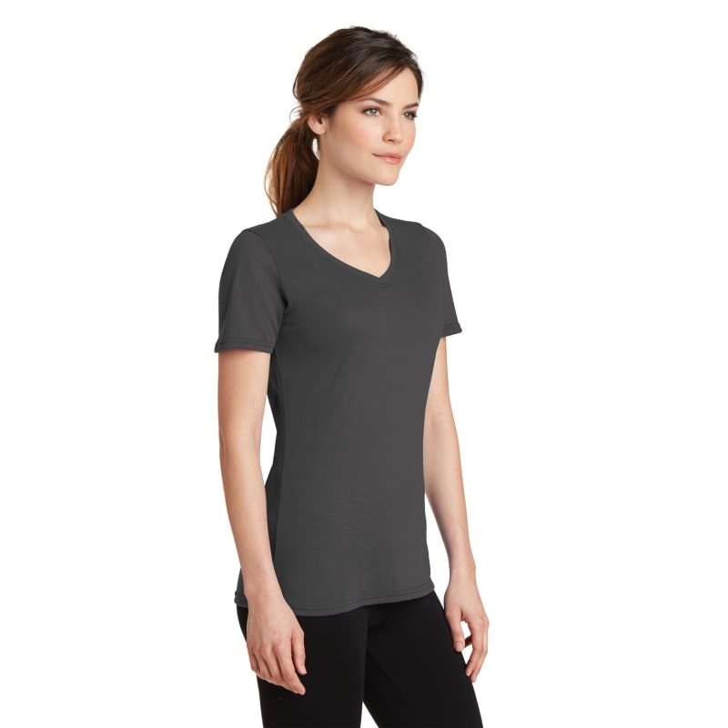Port & Company Women's Performance Blend V-Neck Tee. 55