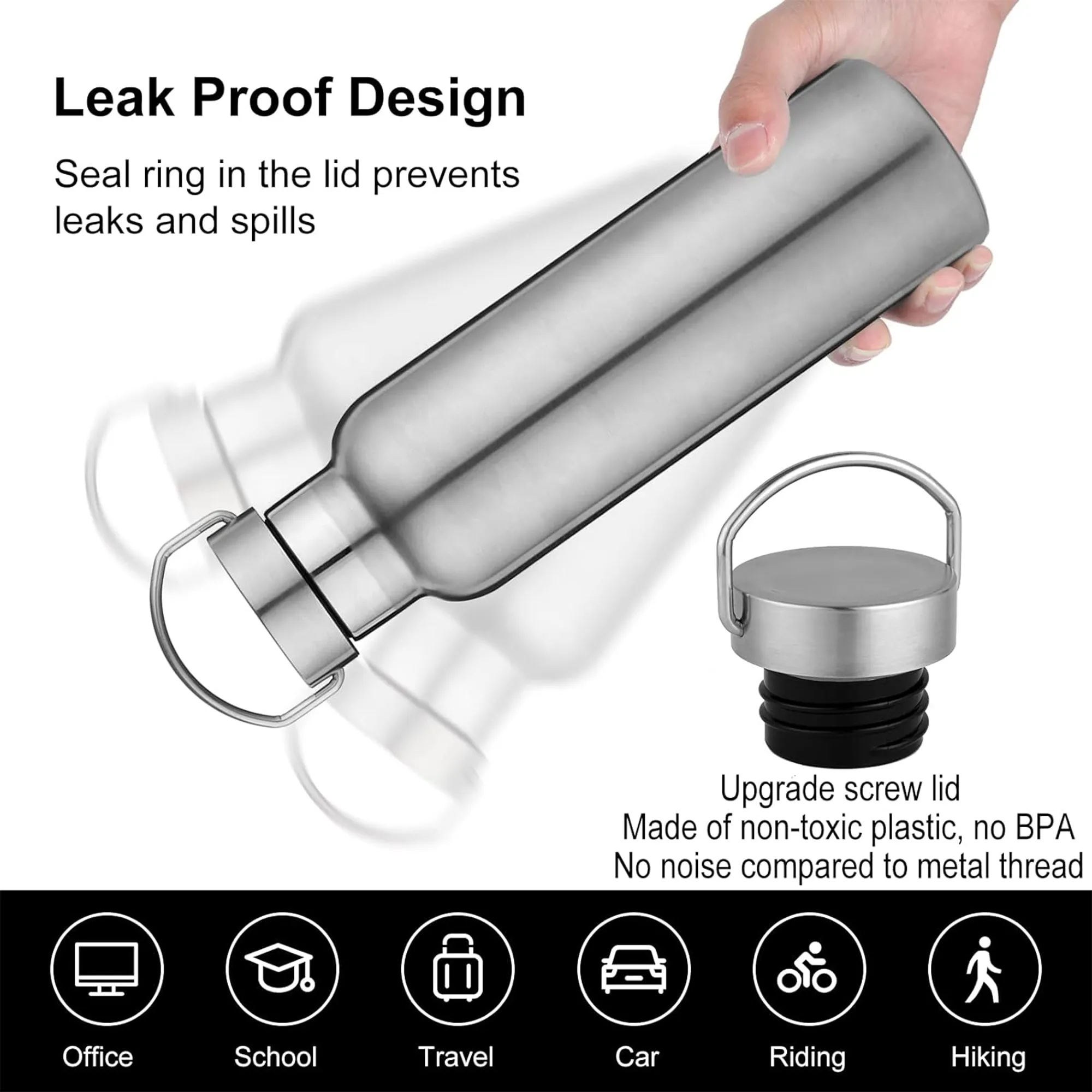 17oz Double Wall Stainless Steel Water Bottles with Handle 4