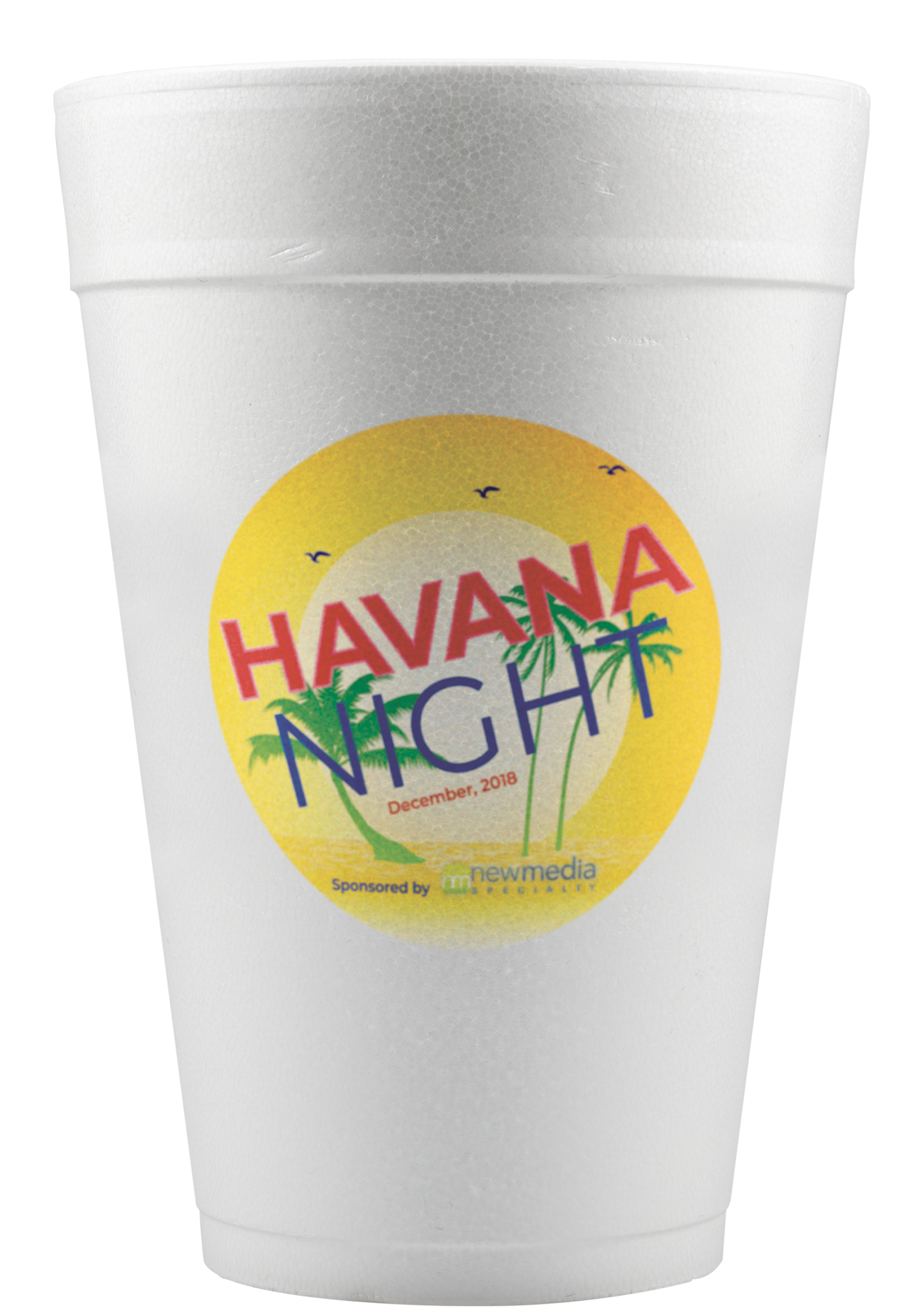 32 oz Foam Cup White Digital Print 2