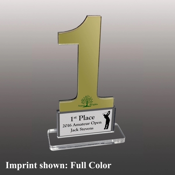 Number One Shaped Acrylic Award - Full Color