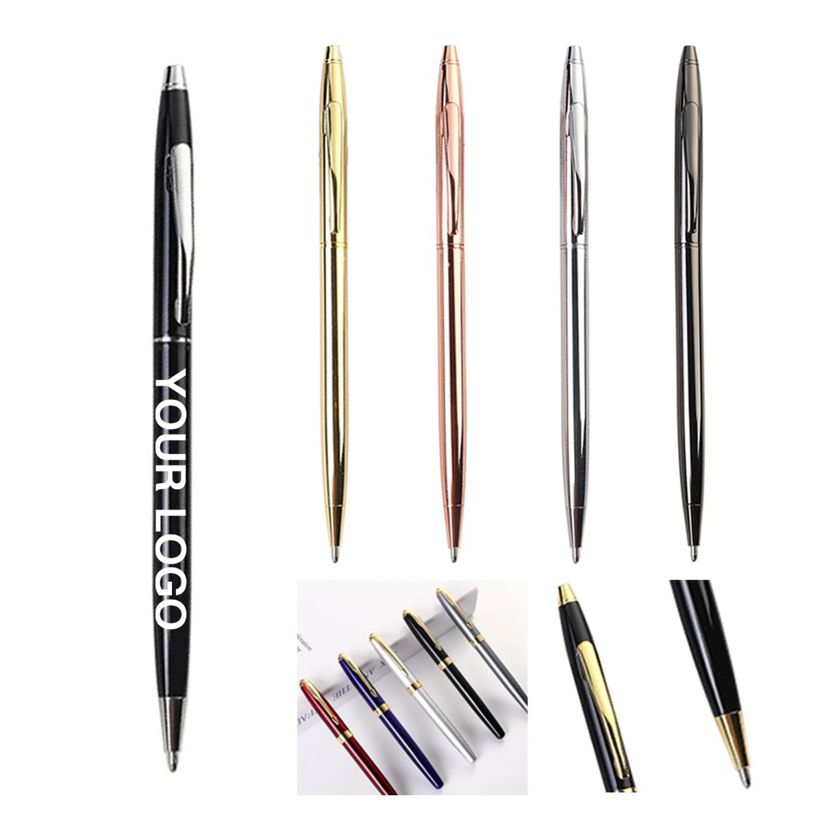 Slim Metal Ballpoint Pen with Twist Mechanism 16