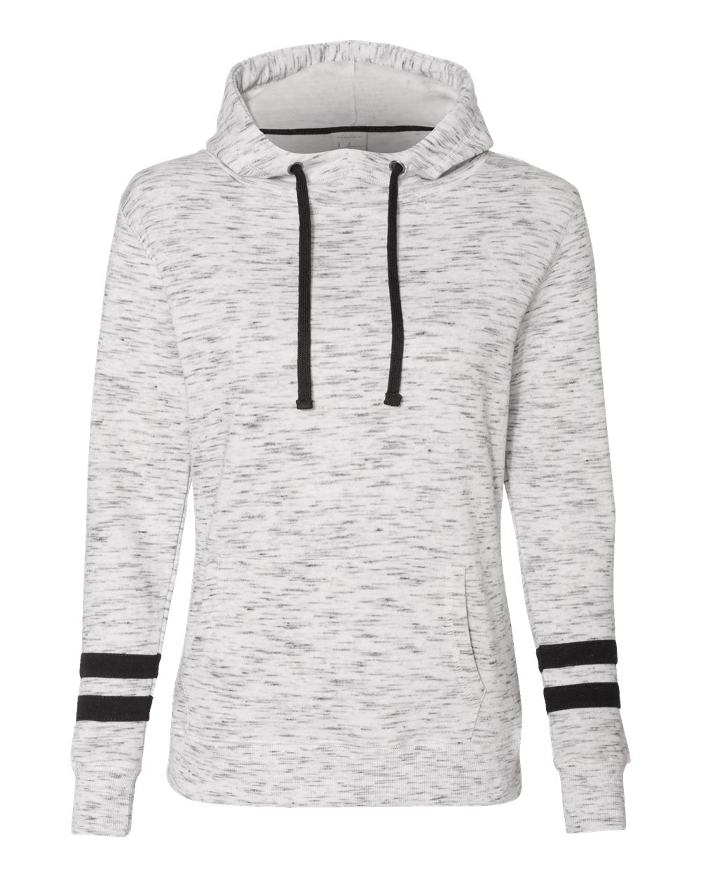 Women's Mélange Fleece Striped-Sleeve Hooded Sweatshirt - 8674 23