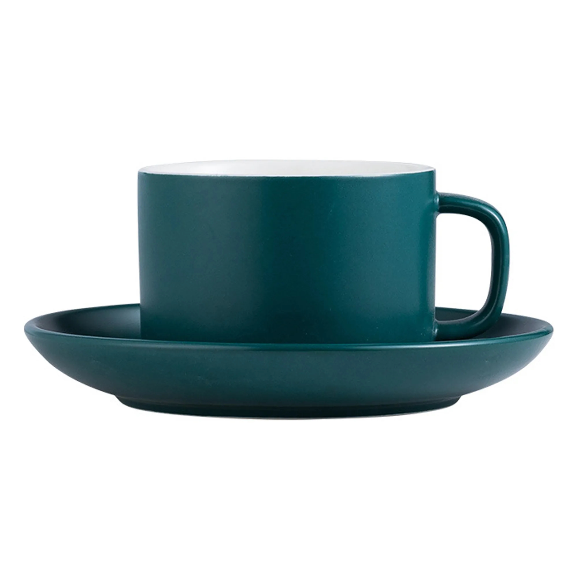 Matte Ceramic Coffee Cup and Saucer Set 6