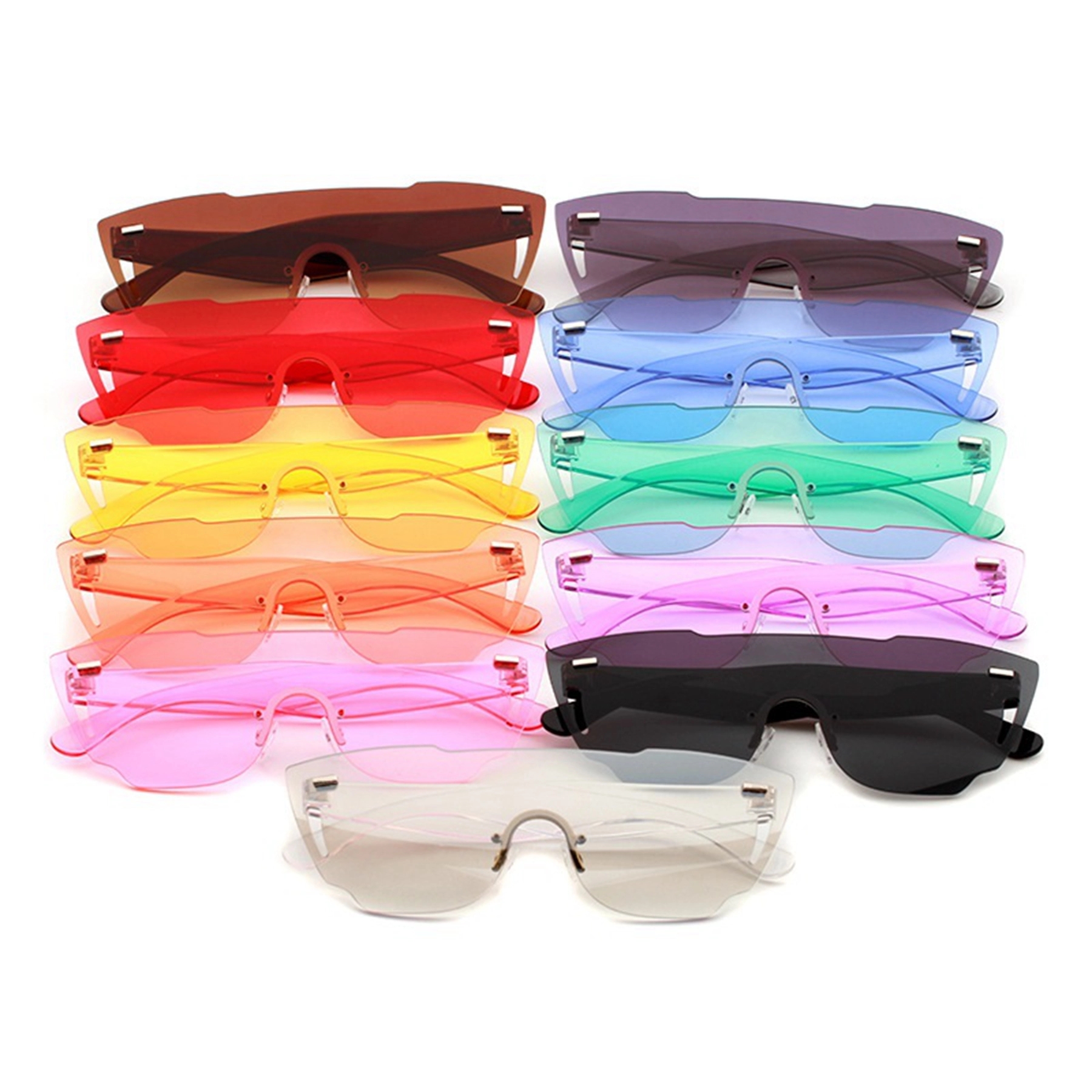 Oversized Rimless Carved Sunglasses 8