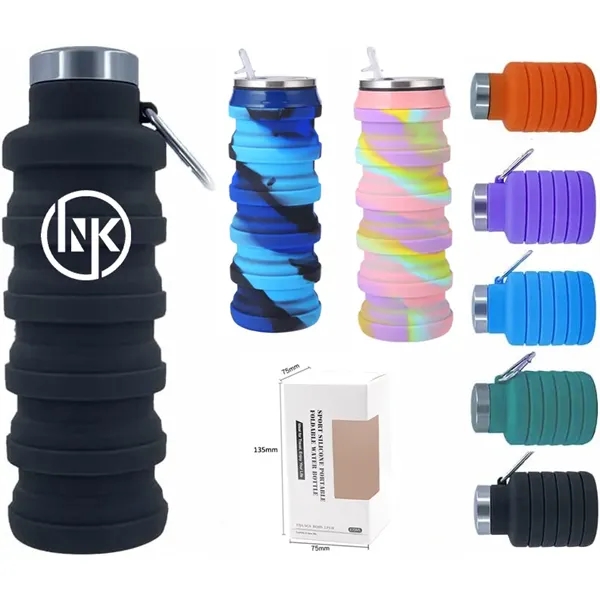 16.5Oz Can-Shaped Collapsible Sports Silicone Water Bottle