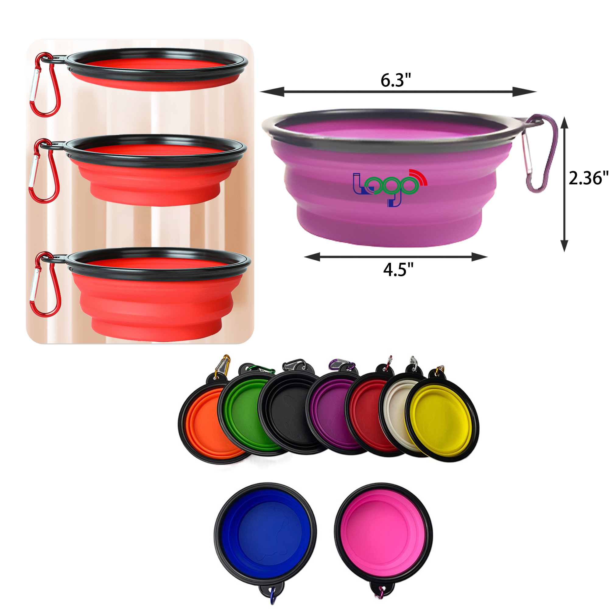 MOQ 50 PCS Lightweight Portable Foldable Pet Bowl 9