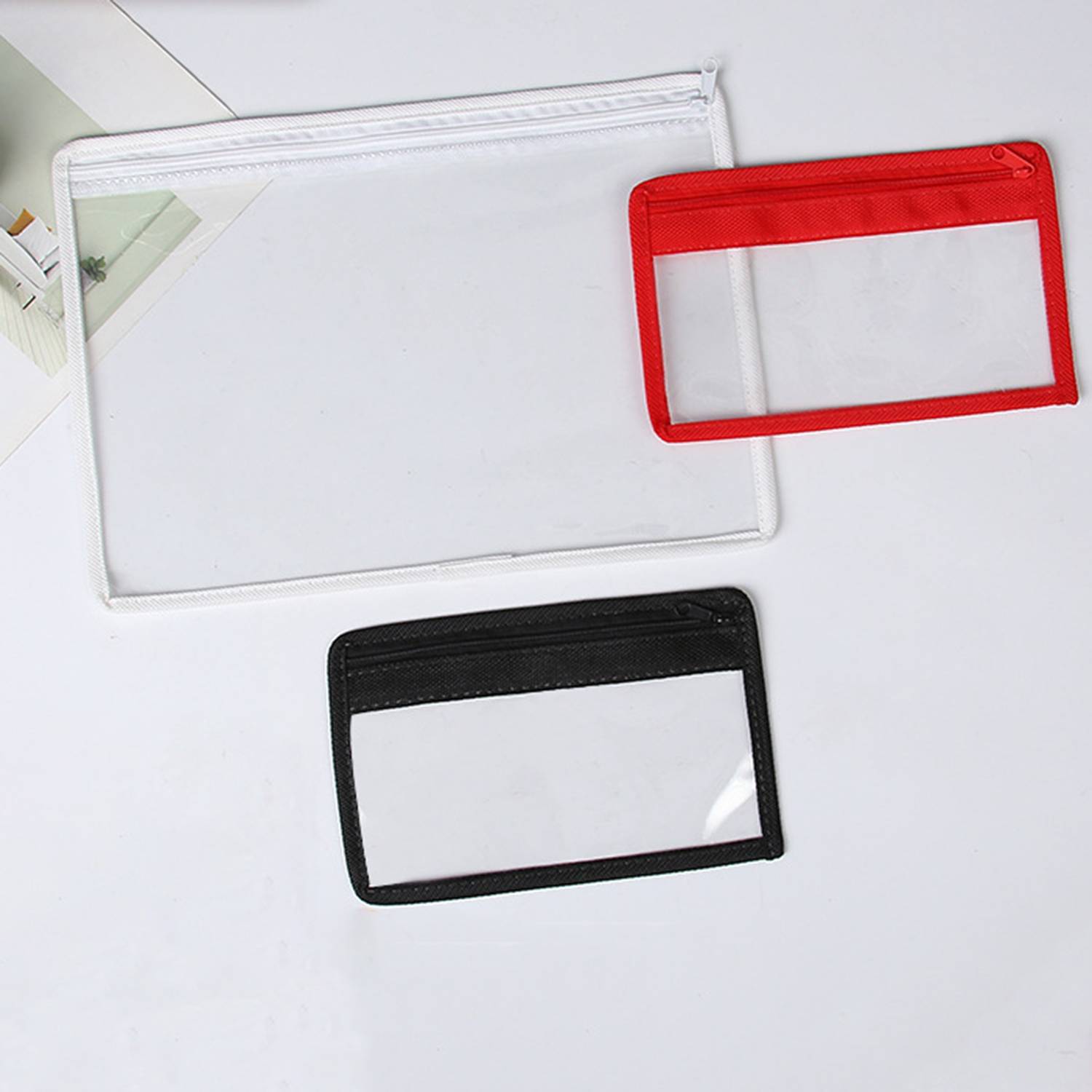 Large Zipper Storage Pouch Pencil Bag with Plastic Hook 3