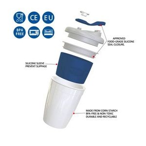 100% Biodegradable Polylactic Acid Travel Coffee Cup 1