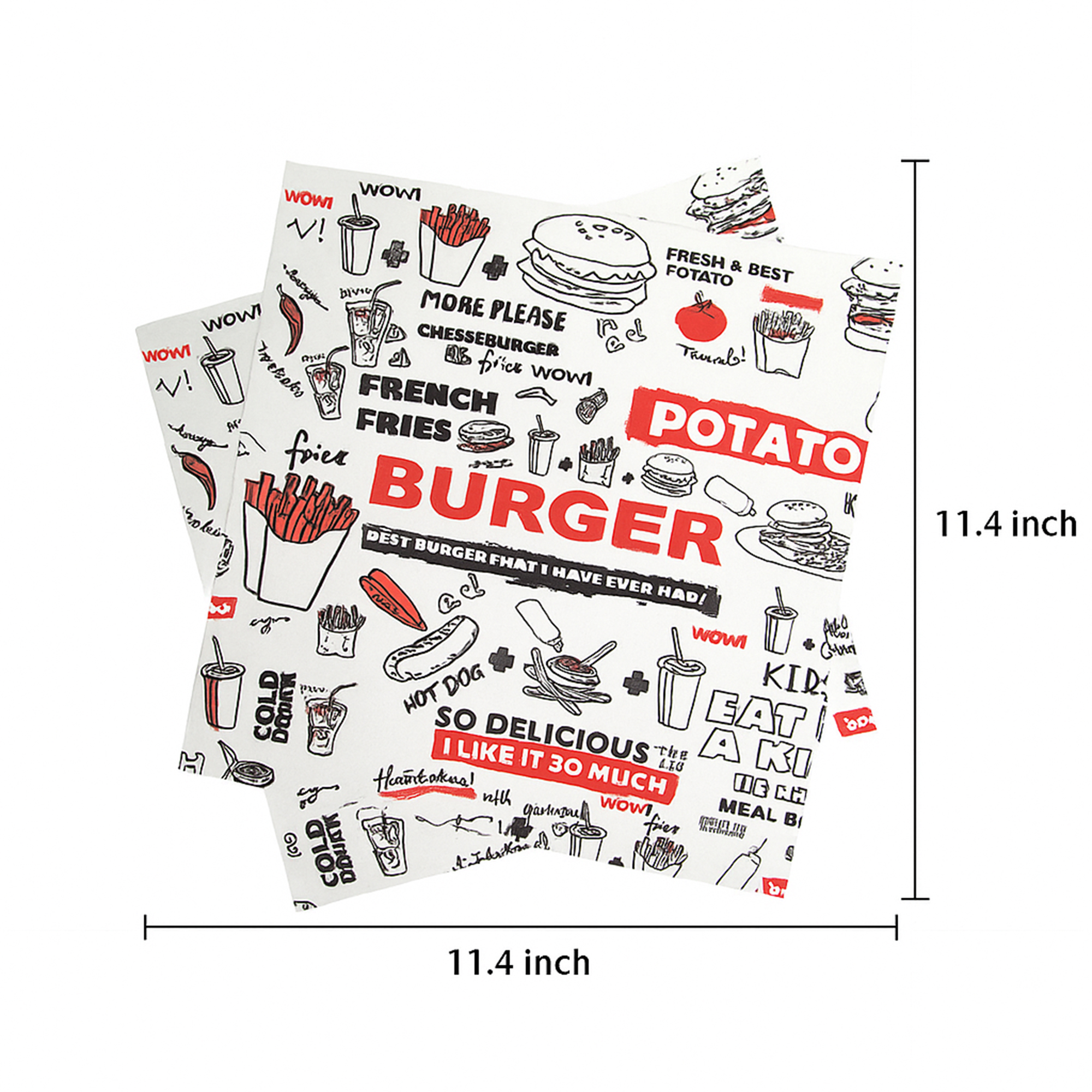 Printed Greaseproof Food Wrapping Paper 50 Sheets 3