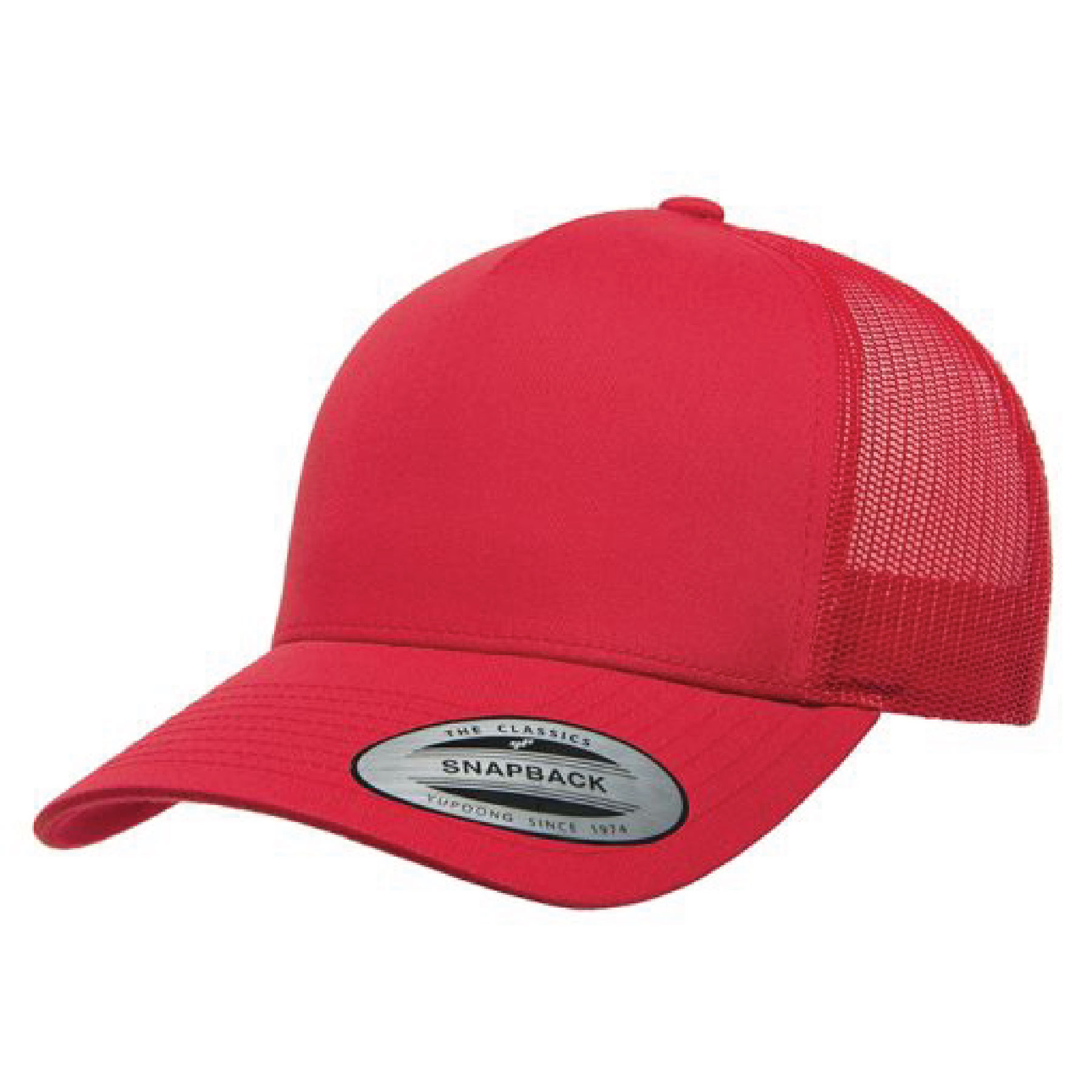 Yupoong 6506 YP Classics Five-Panel Retro Trucker Hat with Leatherette Patches or Embroidery 21
