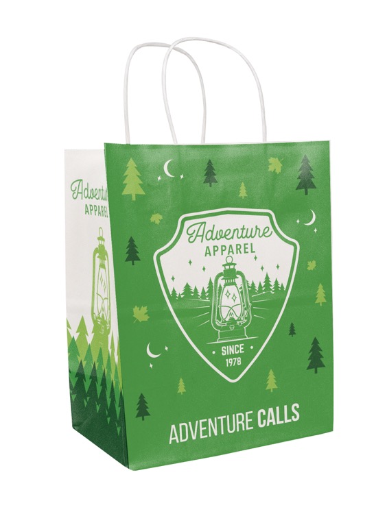 Full Color White Handle Shopper Paper Bags (8.5" x 10.25" x 5") 3