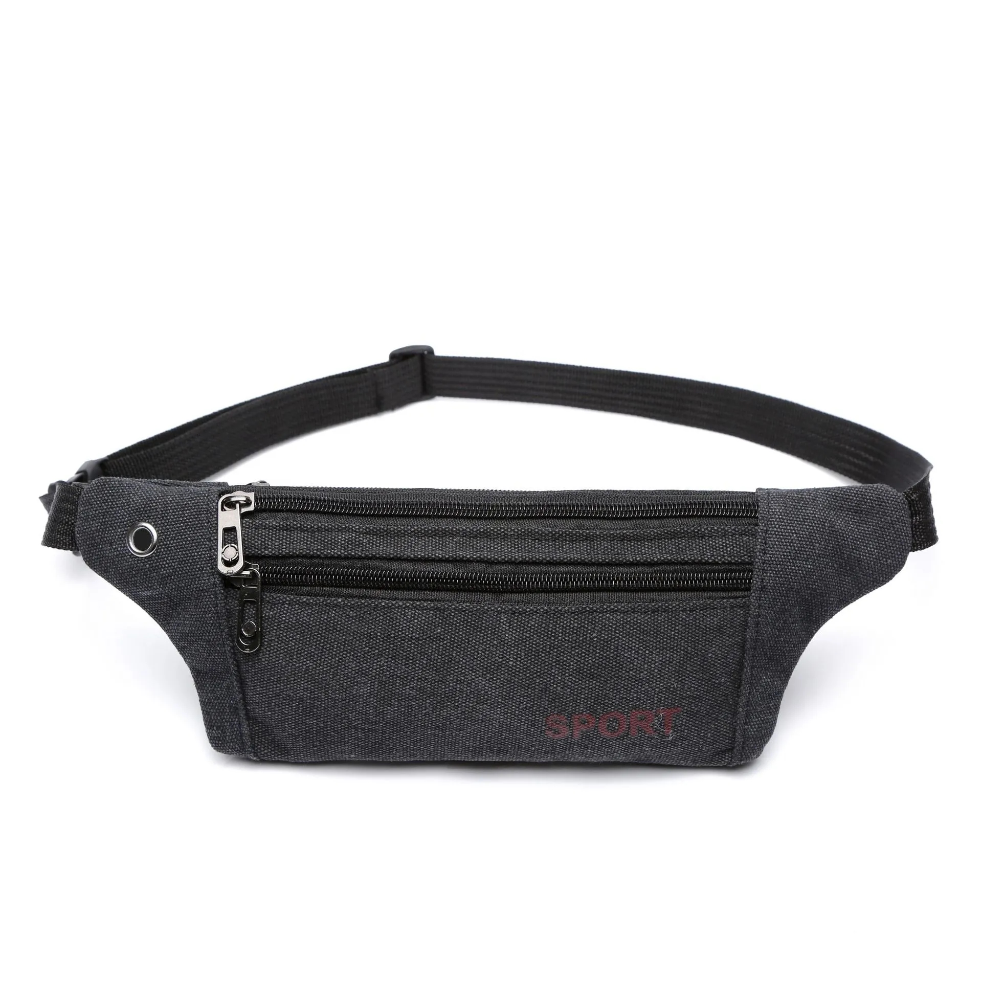 Canvas 3-Zipper Fanny Pack 3