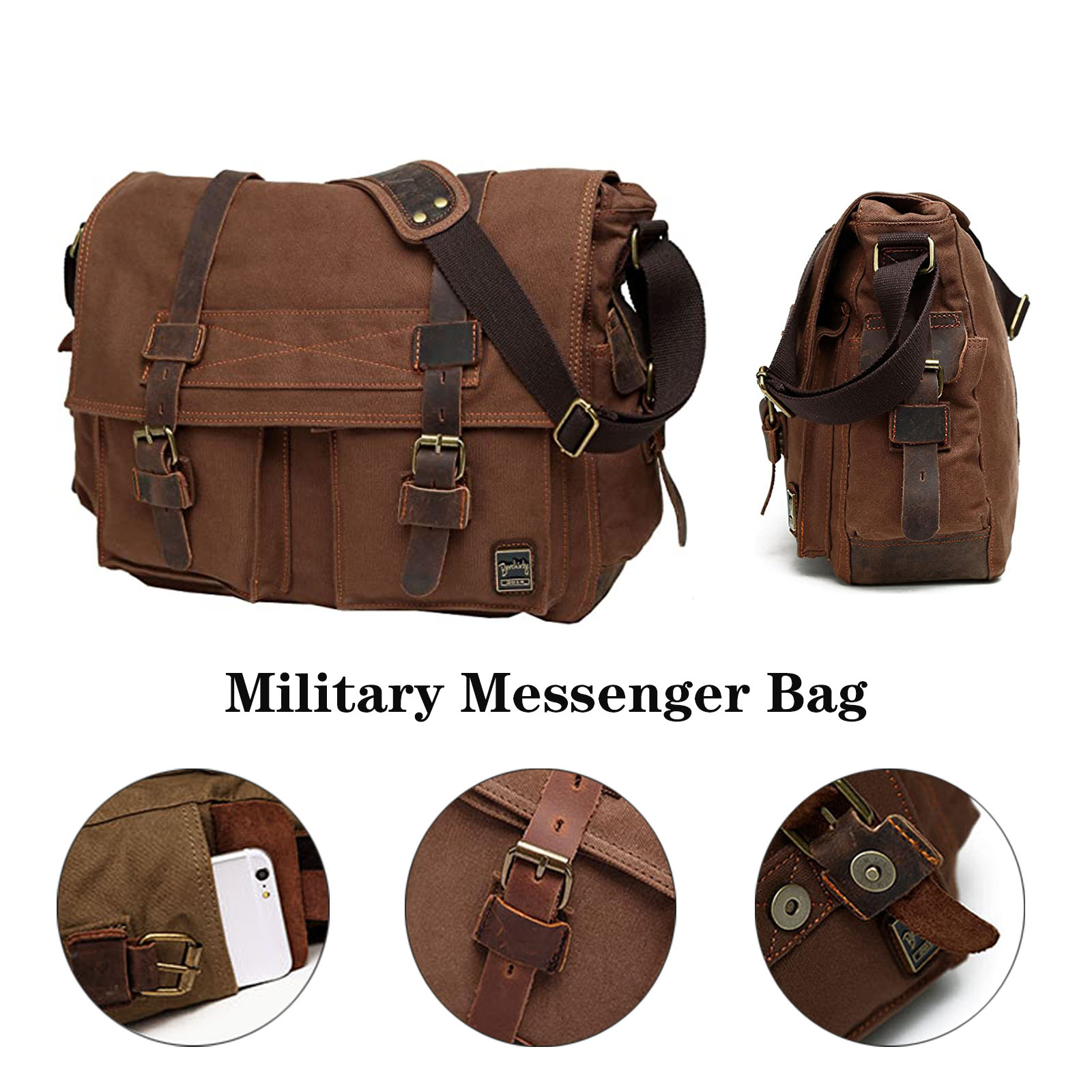 Vintage Military Men Canvas Messenger Bag 2