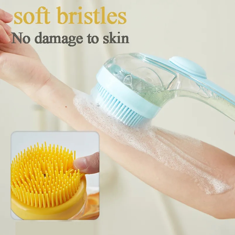 Pet Grooming Bath Massage Brush with Shampoo Dispenser 3