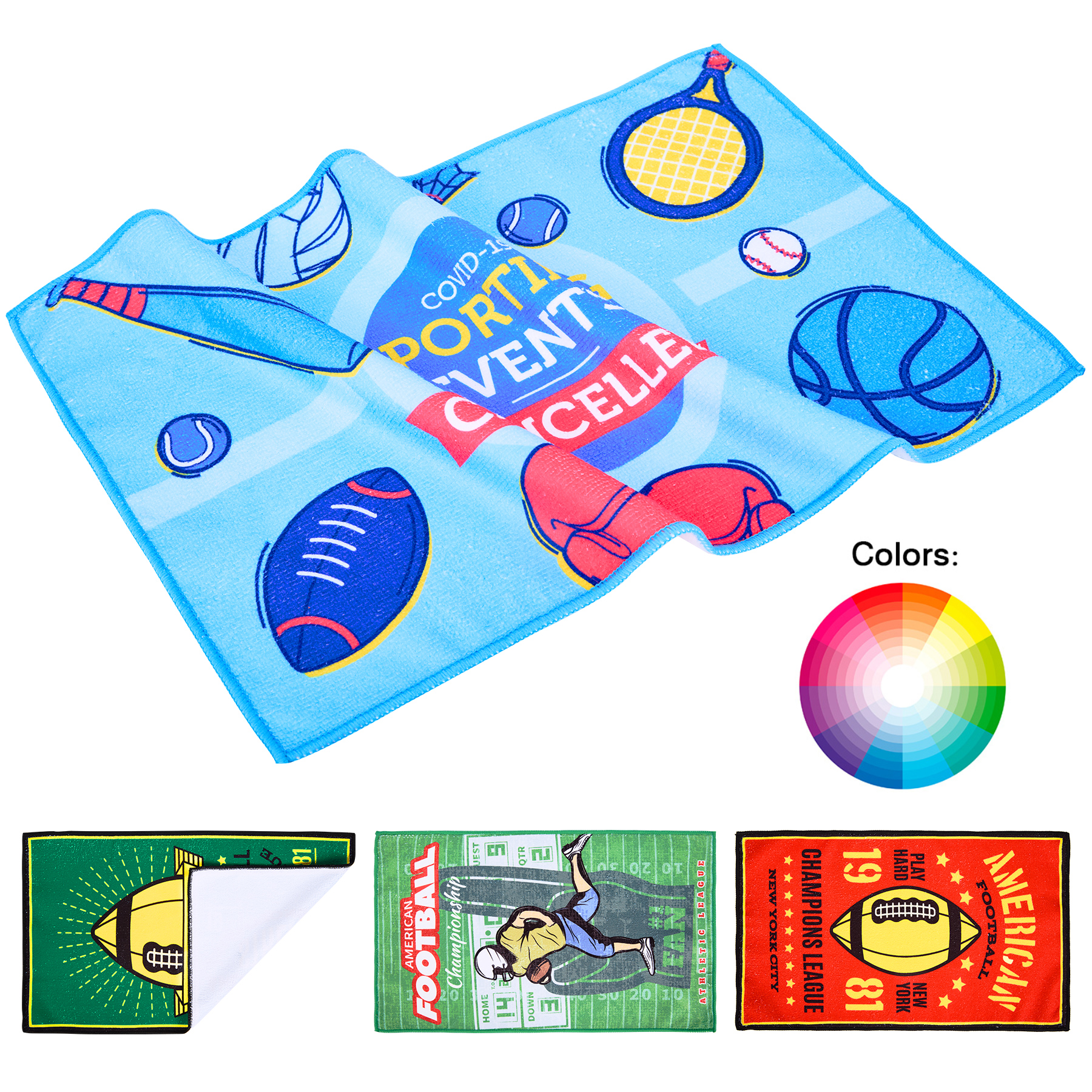 11" X 18" Sublimated Microfiber Rally Towel 2